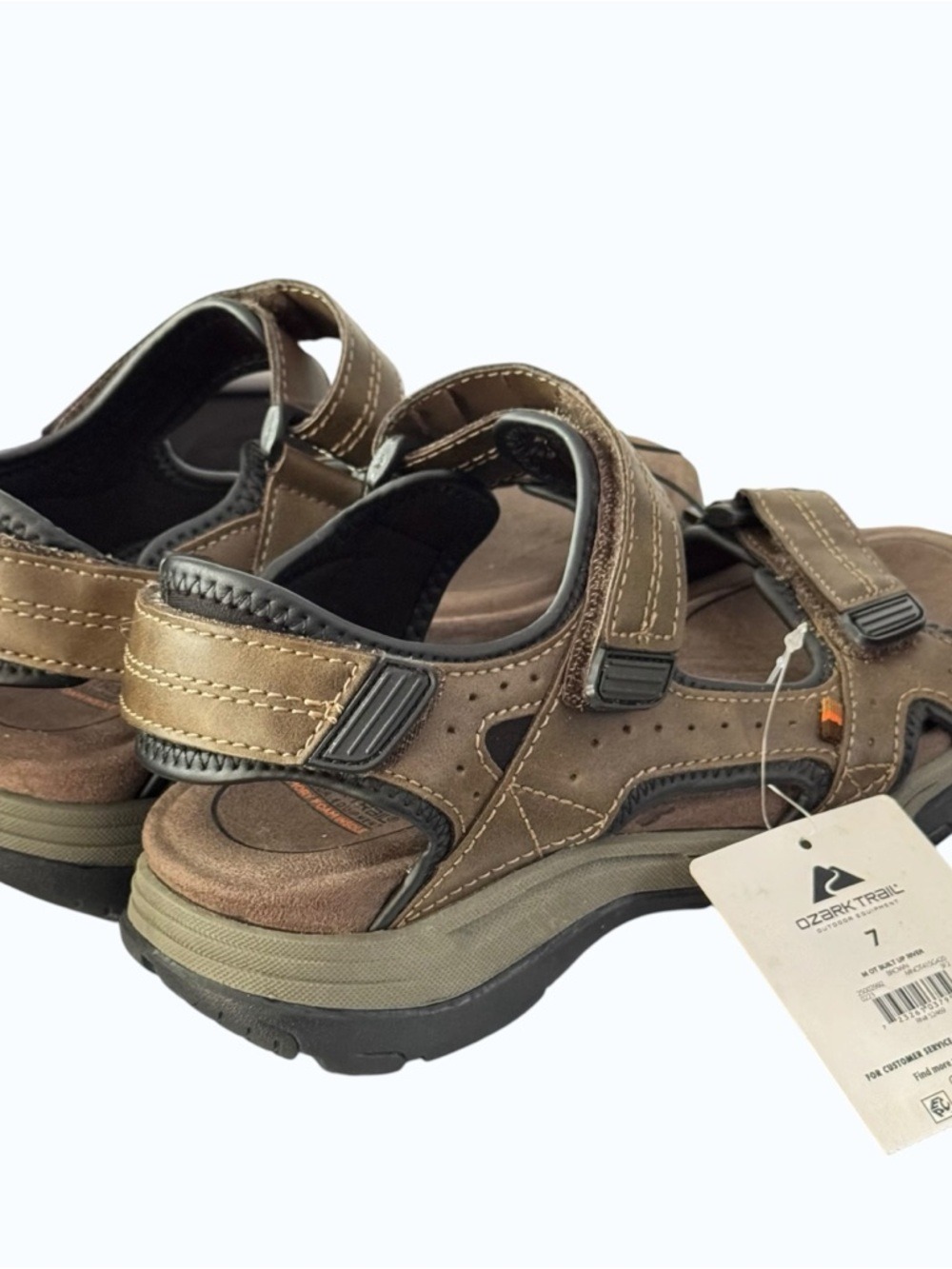 Ozark Trail Brown Sport Terrain Ankle Strap Outdoor Hook-and-Loop Sandals Size 7 - Picture 11 of 12